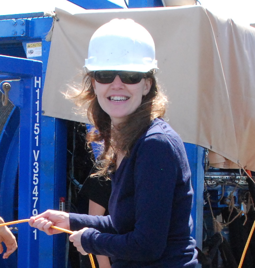 maya tolstoy on board the R/V Thompson