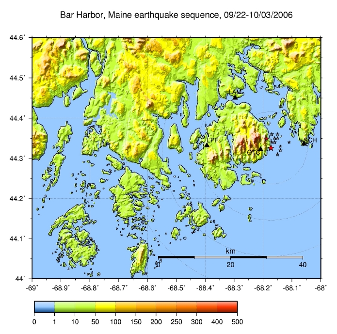 recent earthquakes. Recent Bar Harbor, Maine