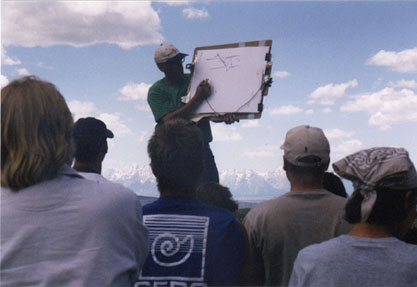 Mark lecturing in the Tetons
