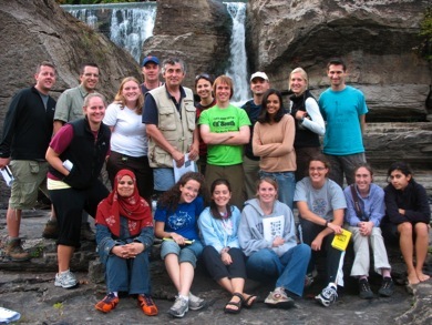 Sedimentary Geology students at High Falls, New York, September, 2007