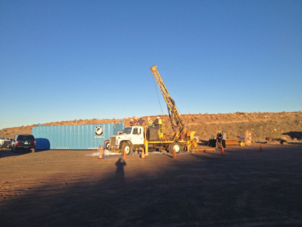 Ruen drill rig at sunset