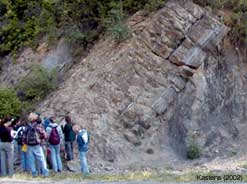 Students at outcrop