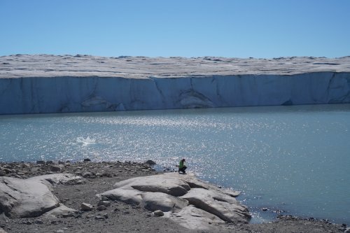 along the ice edge