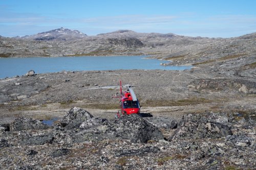 Landing at Camp Air Greenland Bell 212 
