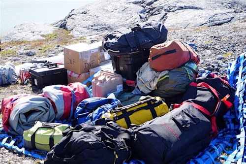 Loading the sling to move the camp