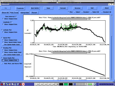MBnavedit Time Interval and Longitude Plots