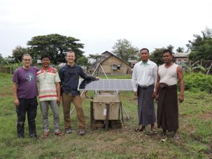 Our group posing at our first finished GPS site, henceforth to be known at KALY for Kalay.