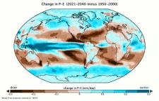 Global precipitation minus evaporation