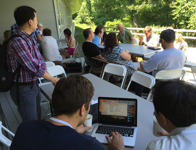 Teams of geochemists and marine biologists meeting at Lamont-Doherty Earth Observatory brainstorm ways to collaboratively explore GEOTRACES data.