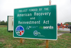 Economic stimulus money is funding the project.