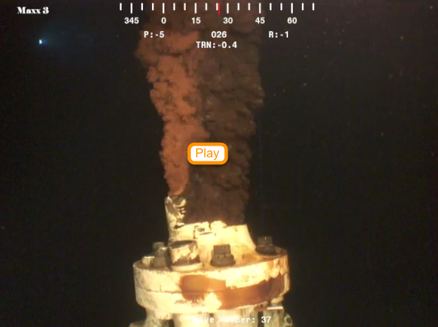 Study author Timothy Crone (left) prepares to deploy an underwater camera to record flow from natural hydrothermal vents off the U.S. Pacific northwest. Techniques used on the vents were adapted to measure oil flow in the Gulf.