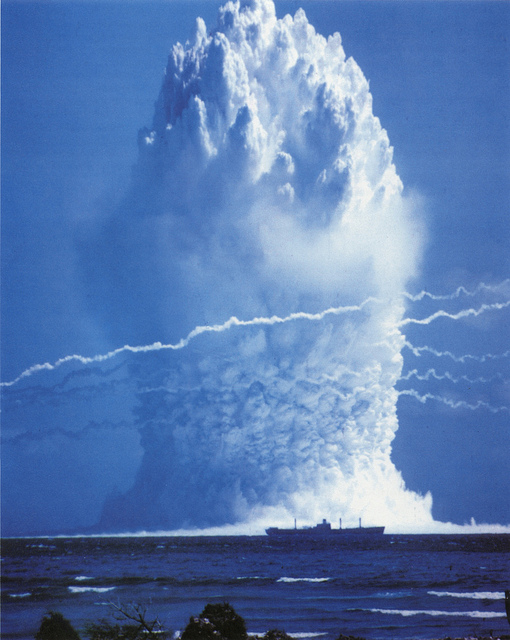 Before 1996, some 2,000 nuclear tests were conducted, many in the open. Since, then, three nations have broken a de facto ban: India, Pakistan and North Korea. Here: a 1958 U.S. underwater test at Enewetak Atoll, Pacific Ocean. (U.S. Government)