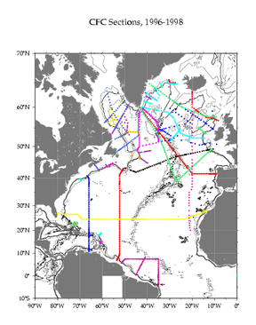 WOCE and non-WOCE CFC data, 1996-1998