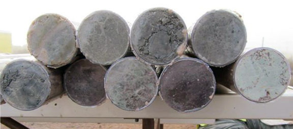 mudstones in cores