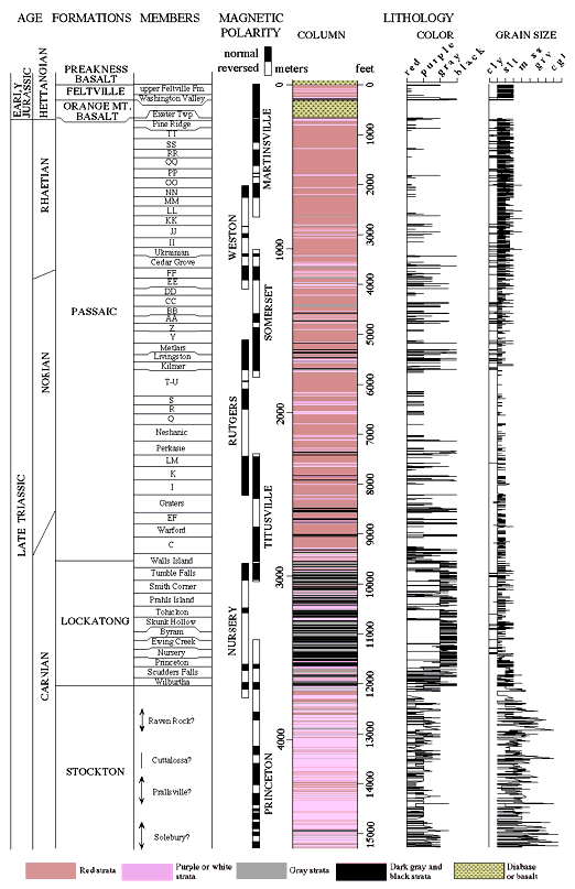 Composite of Newark basin cores