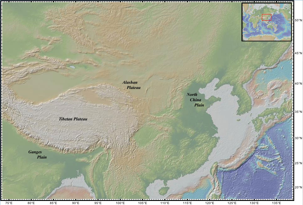 Великая китайская равнина на контурной карте 5